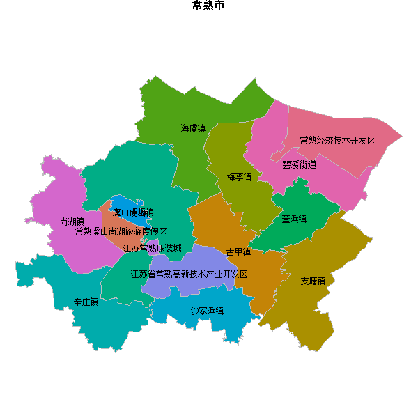 常熟市乡镇地图shp数据WGS84坐标系.shp