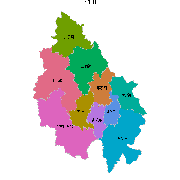 平乐县乡镇地图shp数据WGS84坐标系.shp