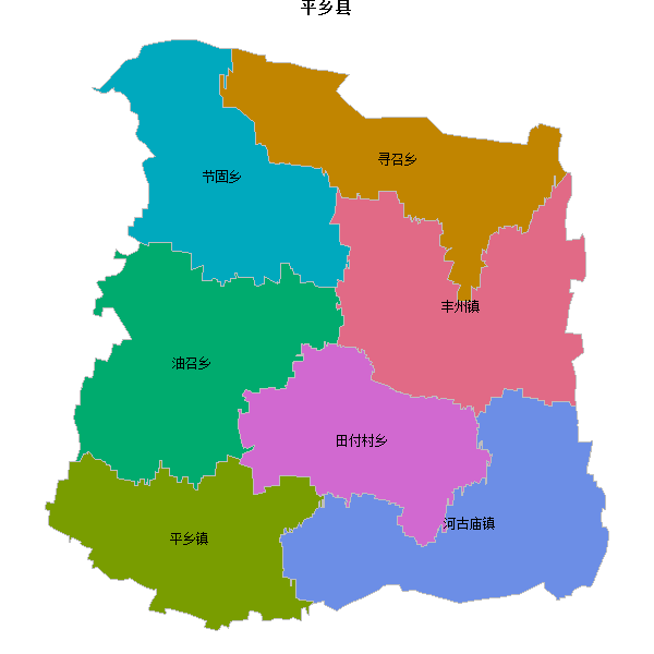 平乡县乡镇地图shp数据WGS84坐标系.shp
