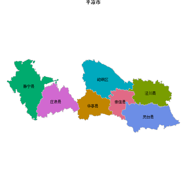 平凉市地图shp数据WGS84坐标系.shp