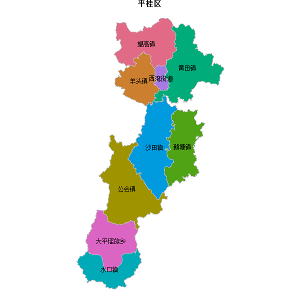 平桂区乡镇地图shp数据WGS84坐标系.shp