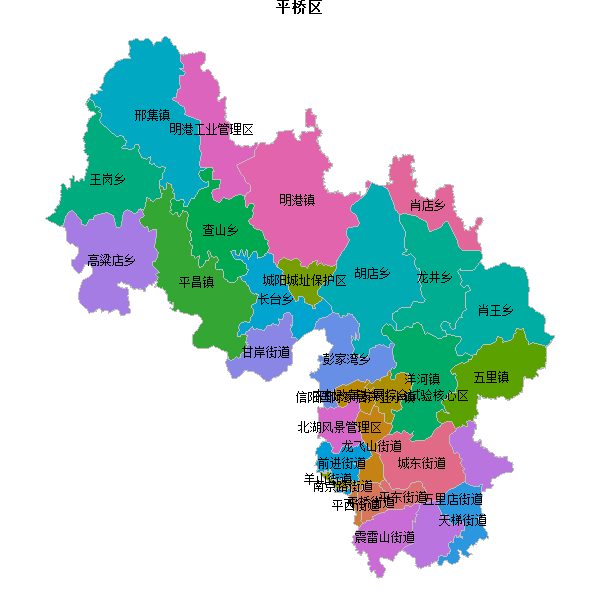 平桥区乡镇地图DWG数据WGS84坐标系.DWG