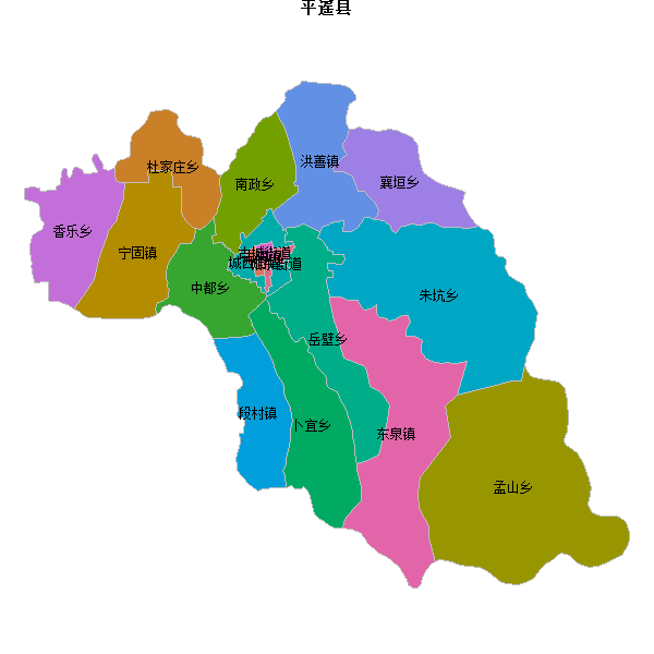 平遥县乡镇地图shp数据WGS84坐标系.shp