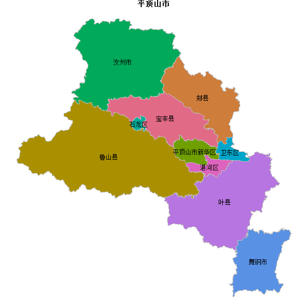 平顶山市地图shp数据WGS84坐标系.shp