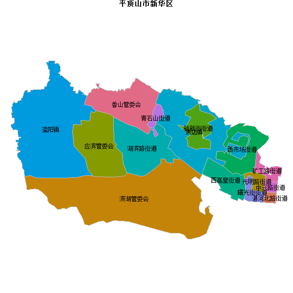 平顶山市新华区乡镇地图shp数据WGS84坐标系.shp