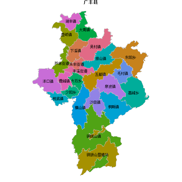 广丰县乡镇地图shp数据WGS84坐标系.shp