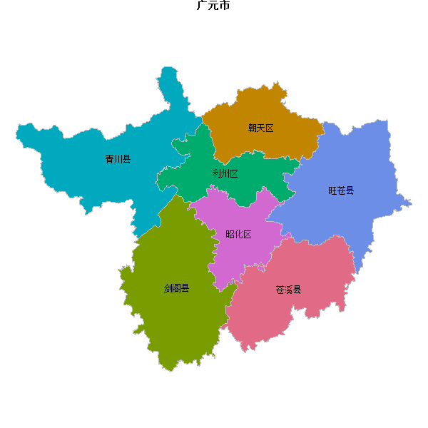 广元市地图shp数据WGS84坐标系.shp