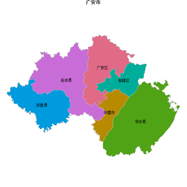 广安市地图shp数据WGS84坐标系.shp