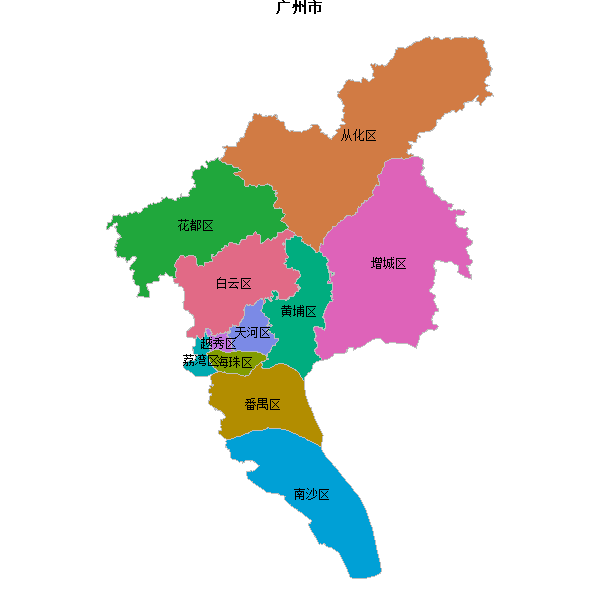 广州市地图shp数据WGS84坐标系.shp