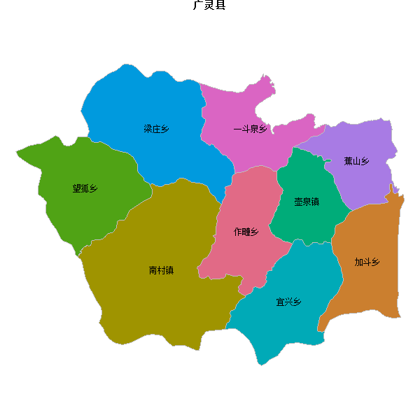 广灵县乡镇地图shp数据WGS84坐标系.shp