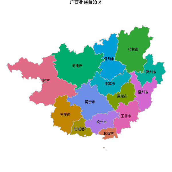 广西壮族自治区地图shp数据WGS84坐标系.shp
