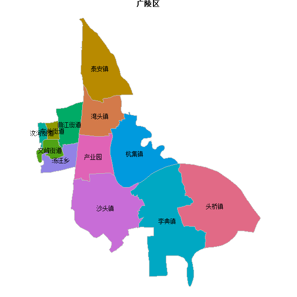 广陵区乡镇地图shp数据WGS84坐标系.shp