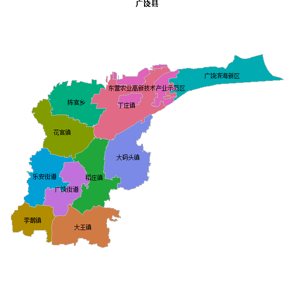 广饶县乡镇地图shp数据WGS84坐标系.shp