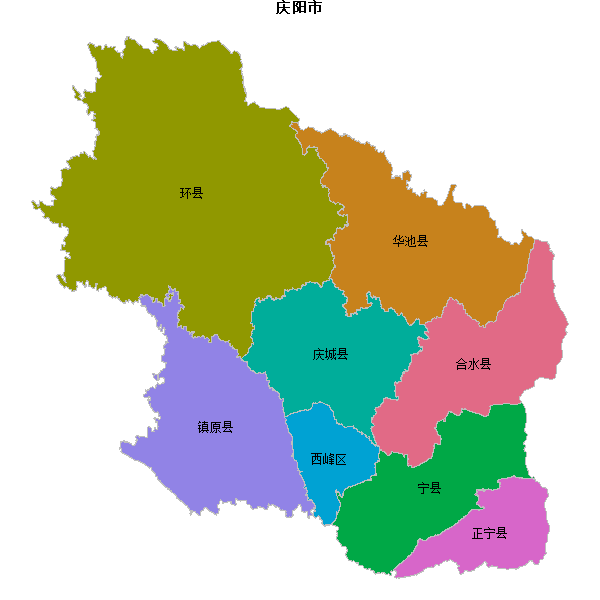庆阳市地图shp数据WGS84坐标系.shp