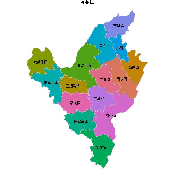 府谷县乡镇地图shp数据WGS84坐标系.shp