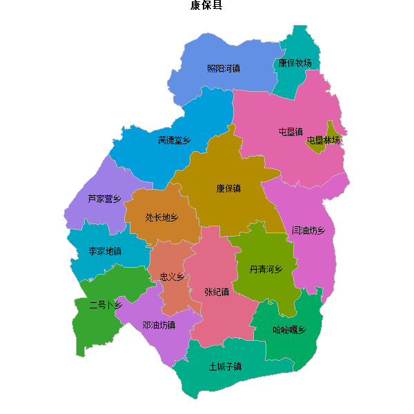 康保县乡镇地图DWG数据WGS84坐标系.DWG
