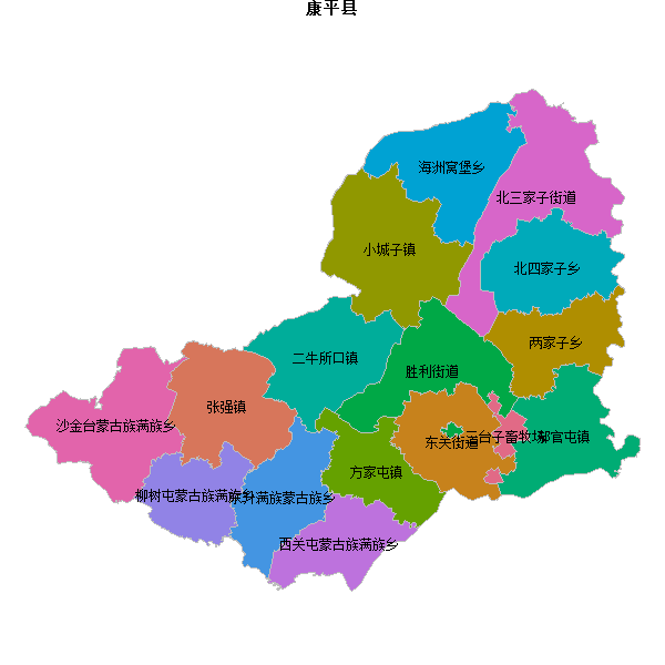 康平县乡镇地图shp数据WGS84坐标系.shp