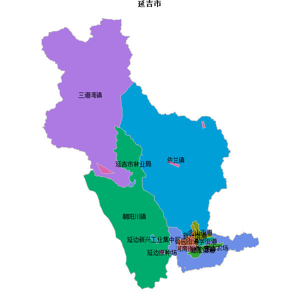 延吉市乡镇地图shp数据WGS84坐标系.shp
