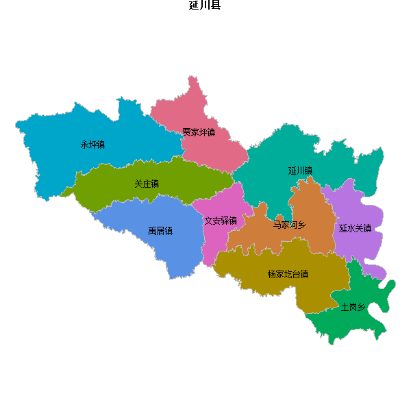 延川县乡镇地图shp数据WGS84坐标系.shp