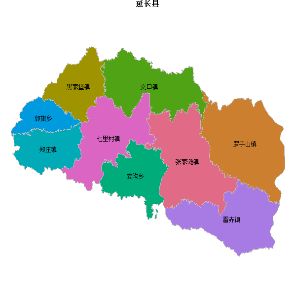 延长县乡镇地图shp数据WGS84坐标系.shp