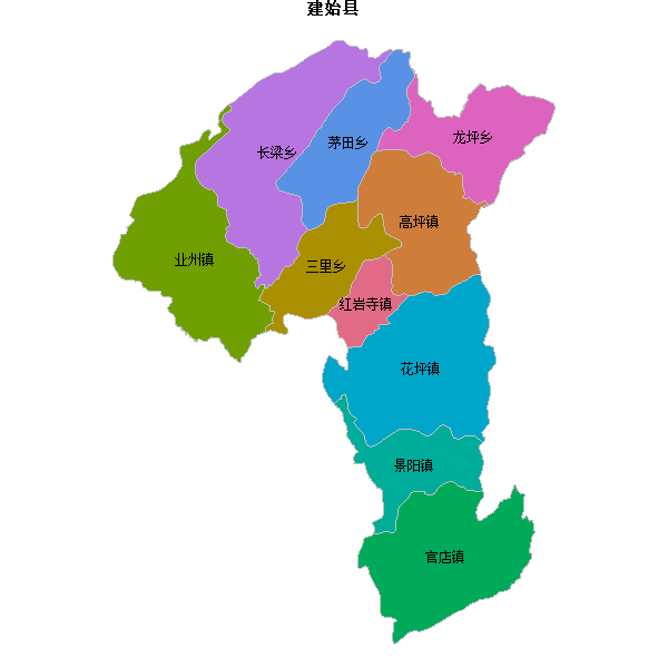 建始县乡镇地图shp数据WGS84坐标系.shp