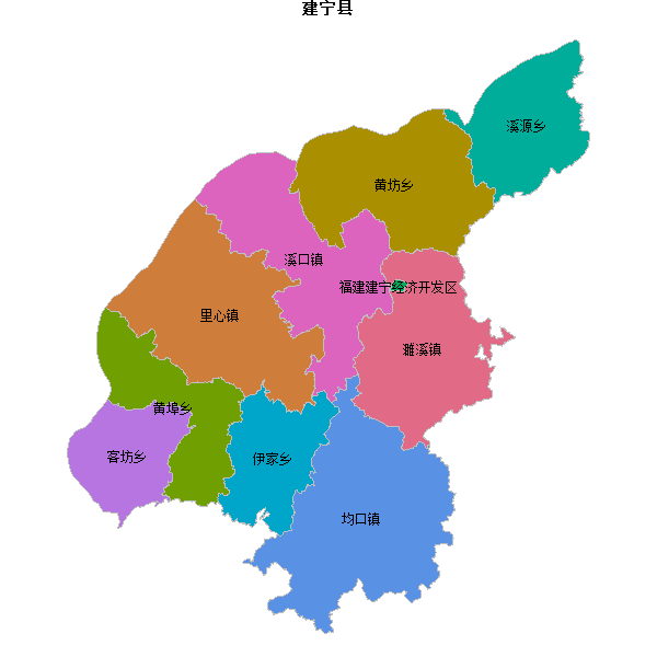 建宁县乡镇地图shp数据WGS84坐标系.shp
