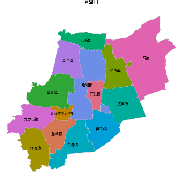 建湖县乡镇地图shp数据WGS84坐标系.shp
