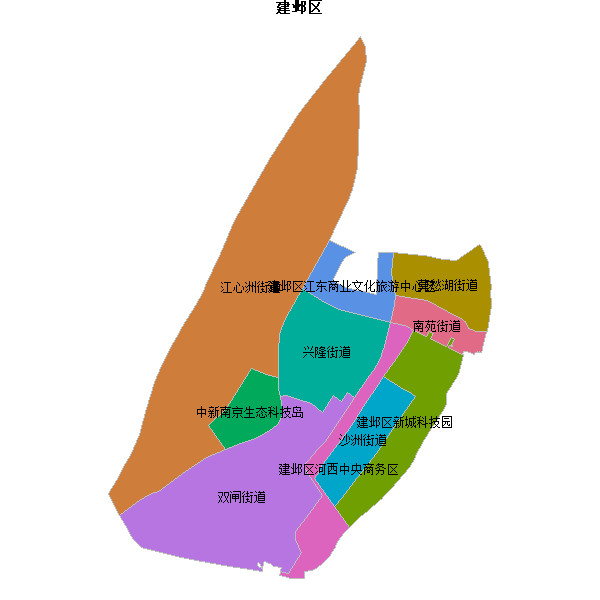 建邺区乡镇地图shp数据WGS84坐标系.shp