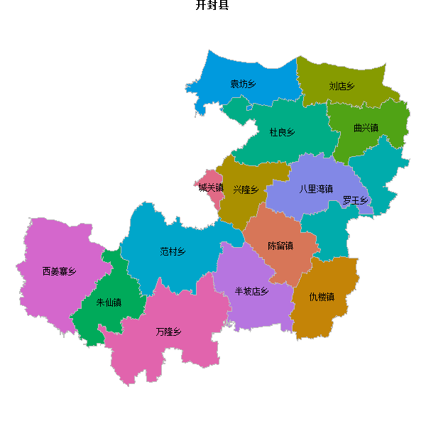 开封县乡镇地图shp数据WGS84坐标系.shp