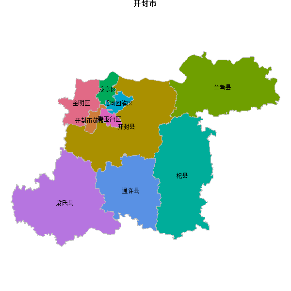 开封市地图shp数据WGS84坐标系.shp