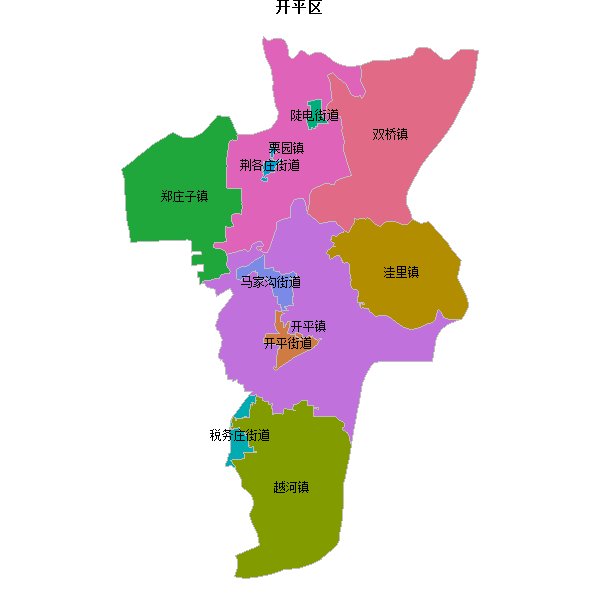 开平区乡镇地图shp数据WGS84坐标系.shp