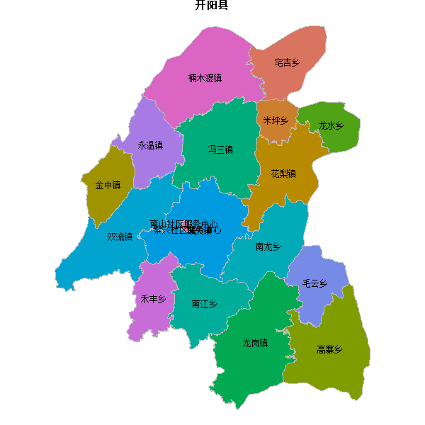 开阳县乡镇地图shp数据WGS84坐标系.shp