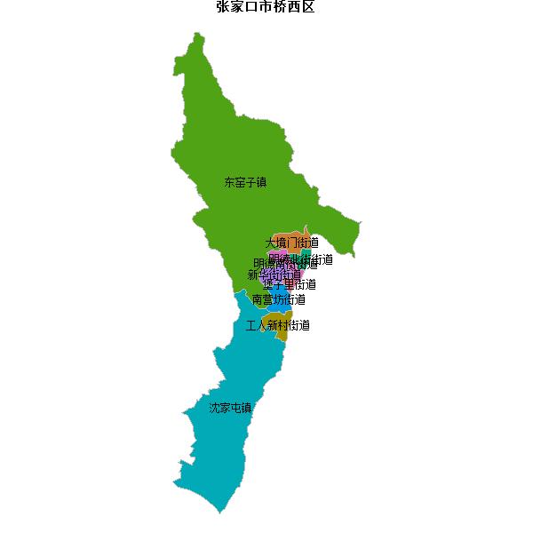 张家口市桥西区乡镇地图shp数据WGS84坐标系.shp