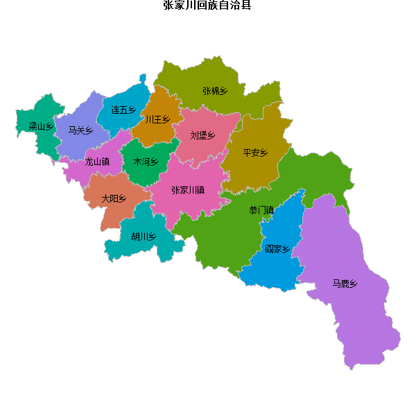 张家川回族自治县乡镇地图shp数据WGS84坐标系.shp