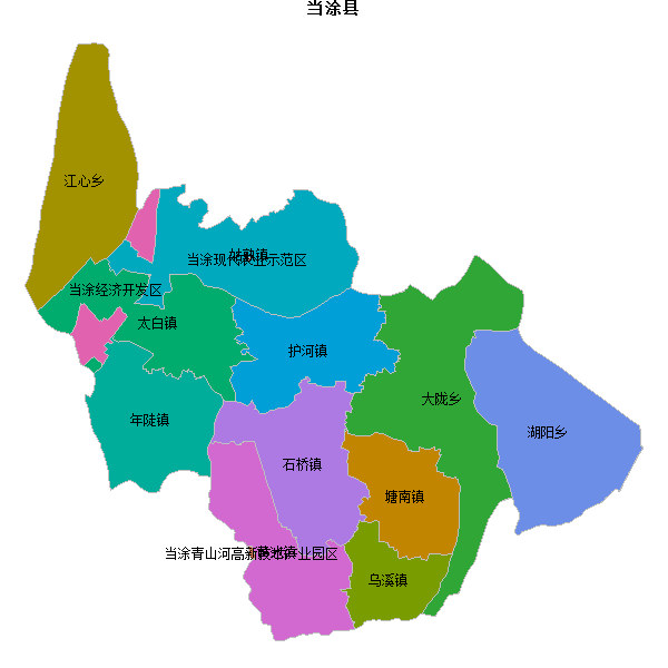 当涂县乡镇地图shp数据WGS84坐标系.shp