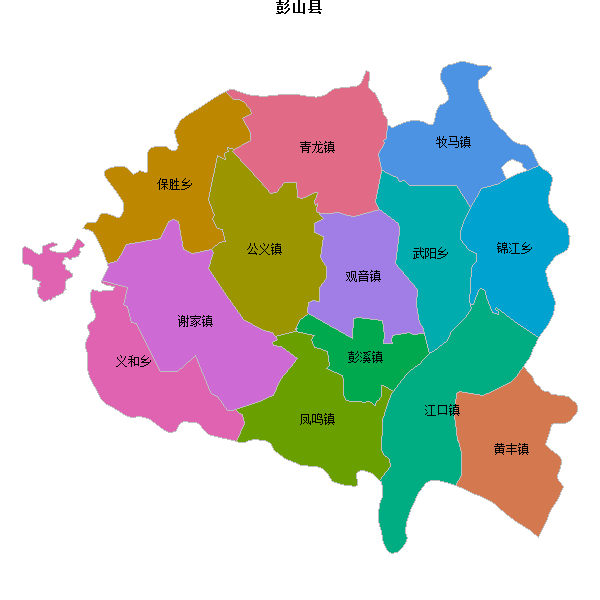 彭山县乡镇地图shp数据WGS84坐标系.shp