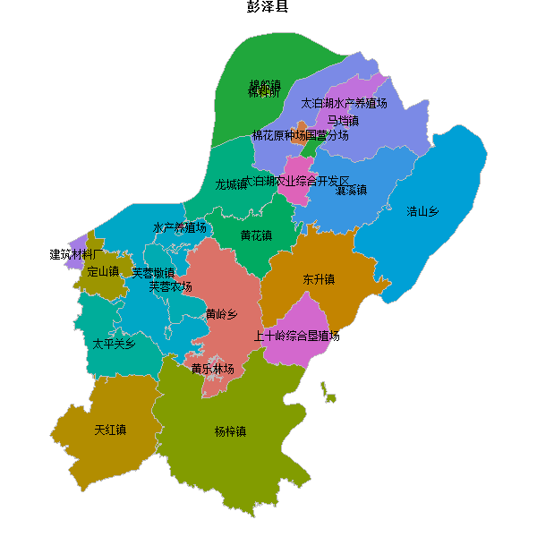 彭泽县乡镇地图shp数据WGS84坐标系.shp