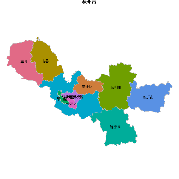 徐州市地图shp数据WGS84坐标系.shp