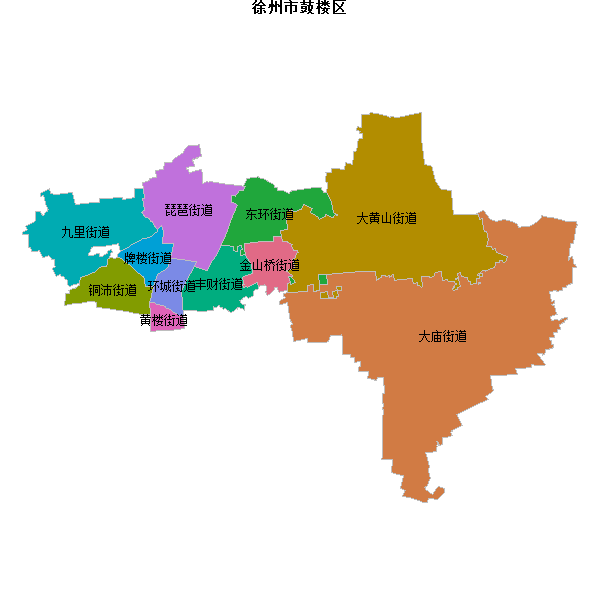 徐州市鼓楼区乡镇地图shp数据WGS84坐标系.shp