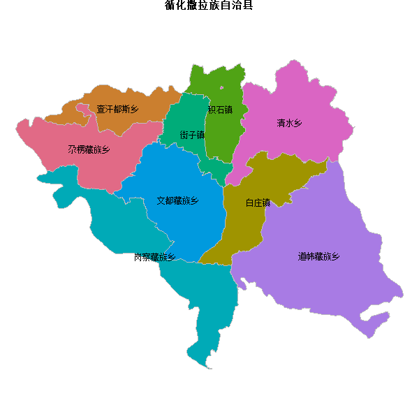 循化撒拉族自治县乡镇地图shp数据WGS84坐标系.shp