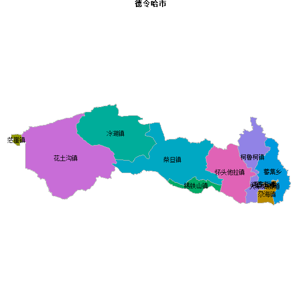 德令哈市乡镇地图shp数据WGS84坐标系.shp