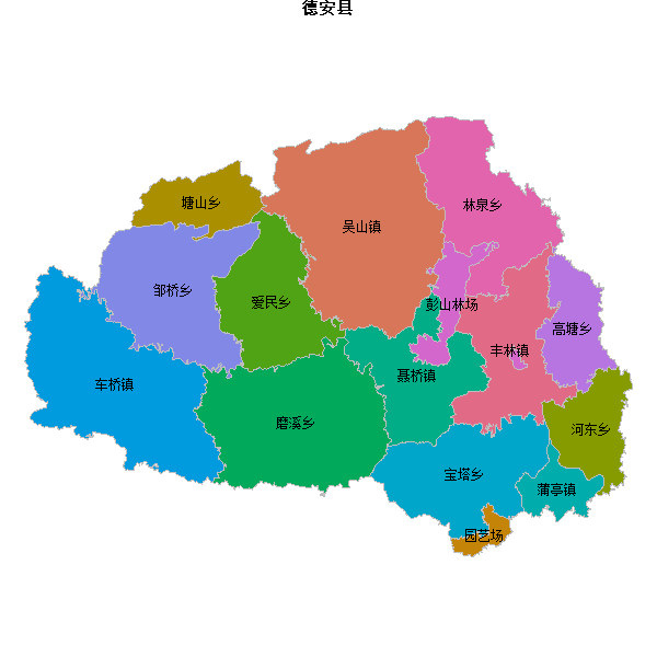 德安县乡镇地图shp数据WGS84坐标系.shp