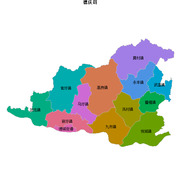 德庆县乡镇地图shp数据WGS84坐标系.shp