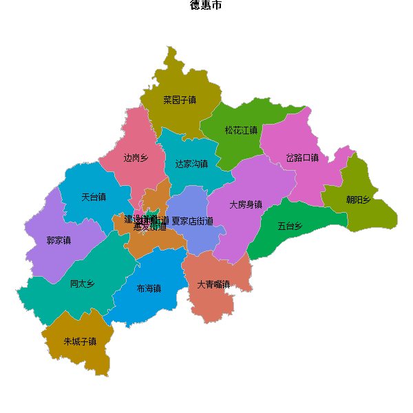 德惠市乡镇地图shp数据WGS84坐标系.shp