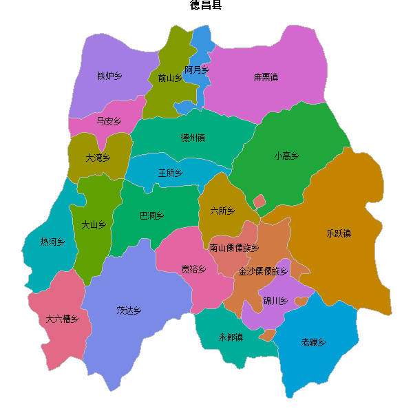 德昌县乡镇地图shp数据WGS84坐标系.shp