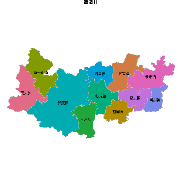 德清县乡镇地图shp数据WGS84坐标系.shp