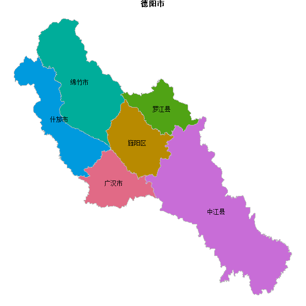 德阳市地图shp数据WGS84坐标系.shp