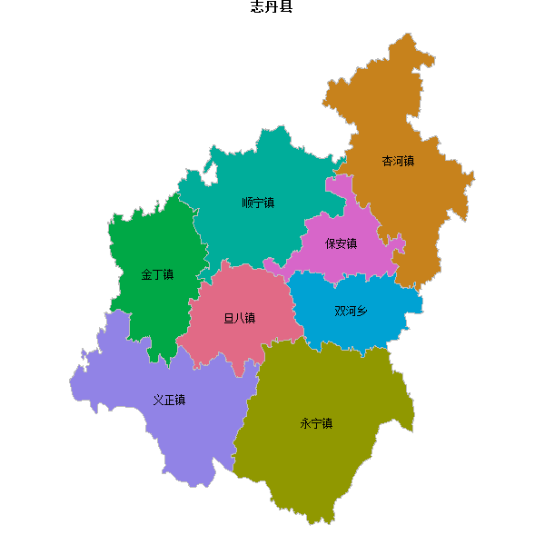 志丹县乡镇地图shp数据WGS84坐标系.shp