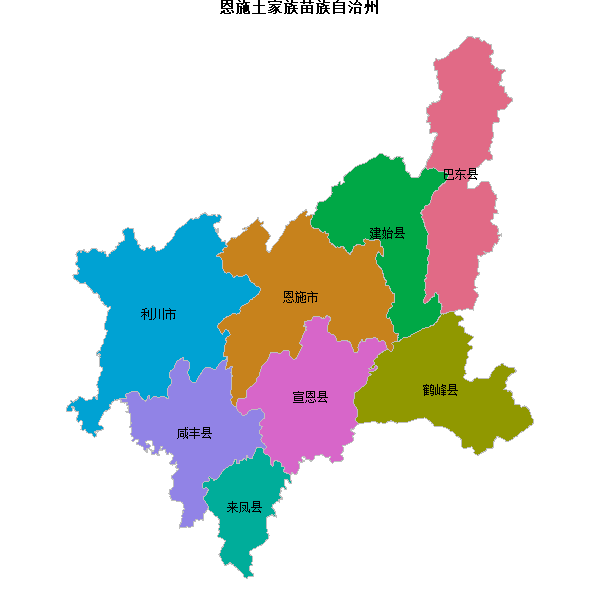 恩施土家族苗族自治州地图shp数据WGS84坐标系.shp