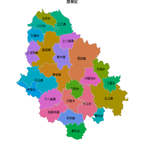 恩阳区乡镇地图shp数据WGS84坐标系.shp